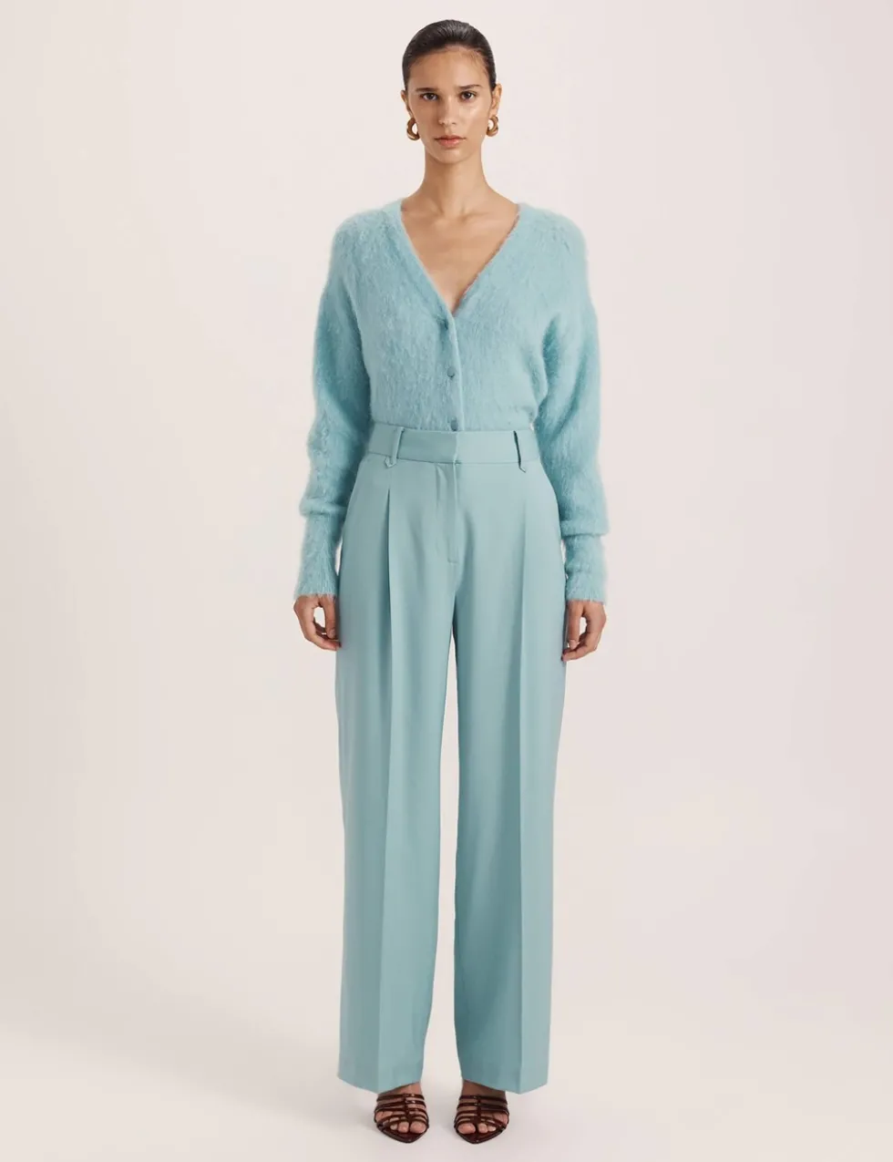 Pure Wool Wide Leg Trousers