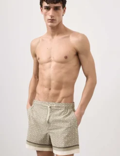 Quick Dry Geometric Print Swim Shorts