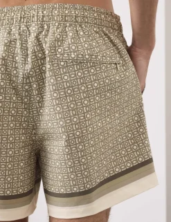 Quick Dry Geometric Print Swim Shorts