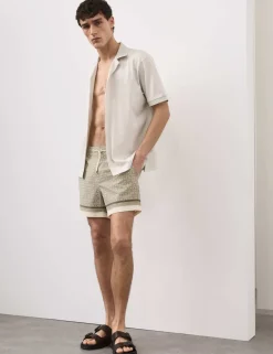 Quick Dry Geometric Print Swim Shorts