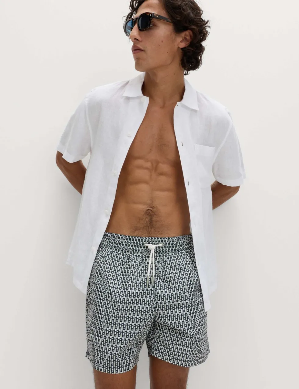 Quick Dry Geometric Print Swim Shorts
