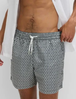 Quick Dry Geometric Print Swim Shorts