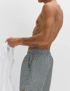 Quick Dry Geometric Print Swim Shorts