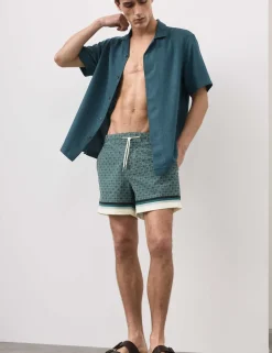 Quick Dry Geometric Print Swim Shorts