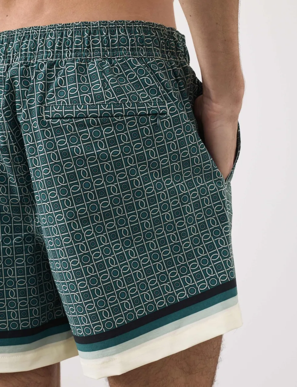 Quick Dry Geometric Print Swim Shorts