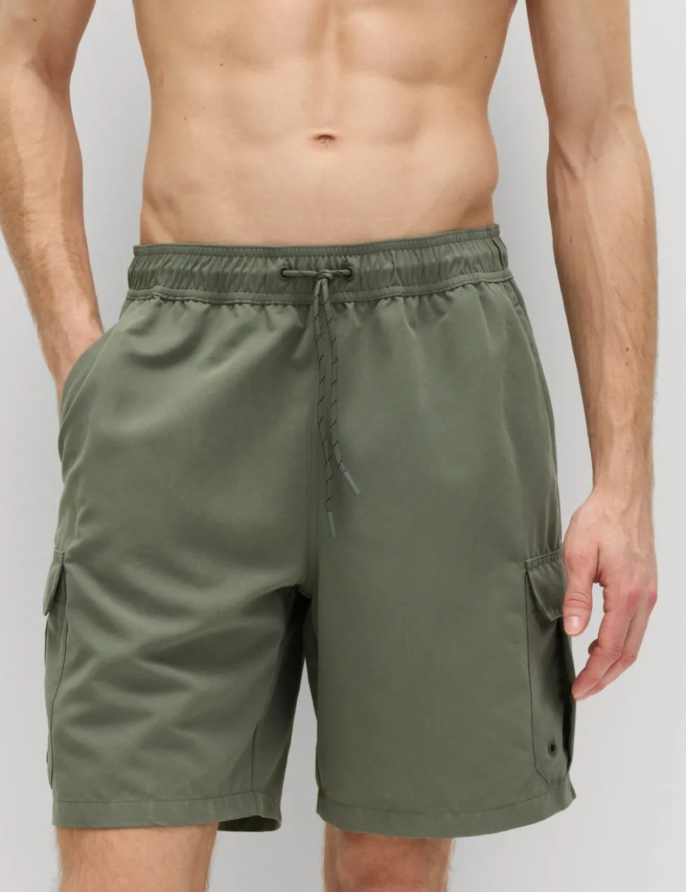 Quick Dry Longer Length Cargo Swim Shorts