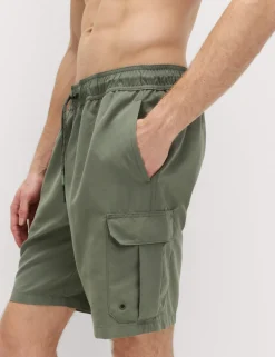 Quick Dry Longer Length Cargo Swim Shorts