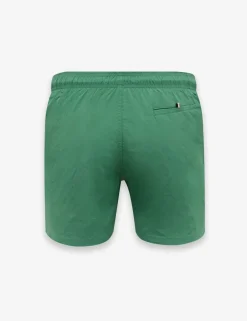 Quick Dry Pocketed Logo Graphic Swim Shorts