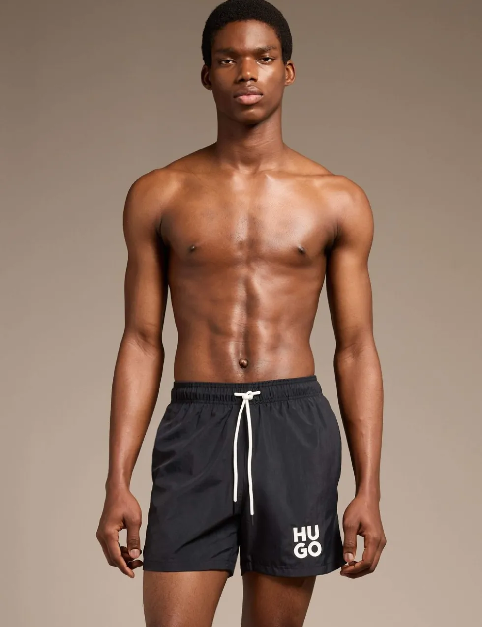 Quick Dry Pocketed Logo Graphic Swim Shorts