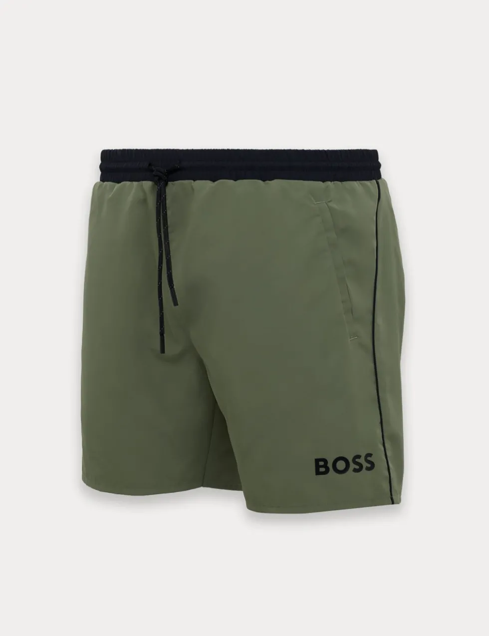Quick Dry Pocketed Piped Swim Shorts