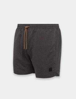 Quick Dry Pocketed Printed Swim Shorts