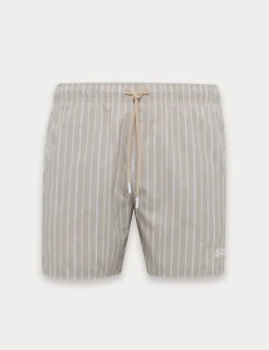Quick Dry Pocketed Striped Swim Shorts