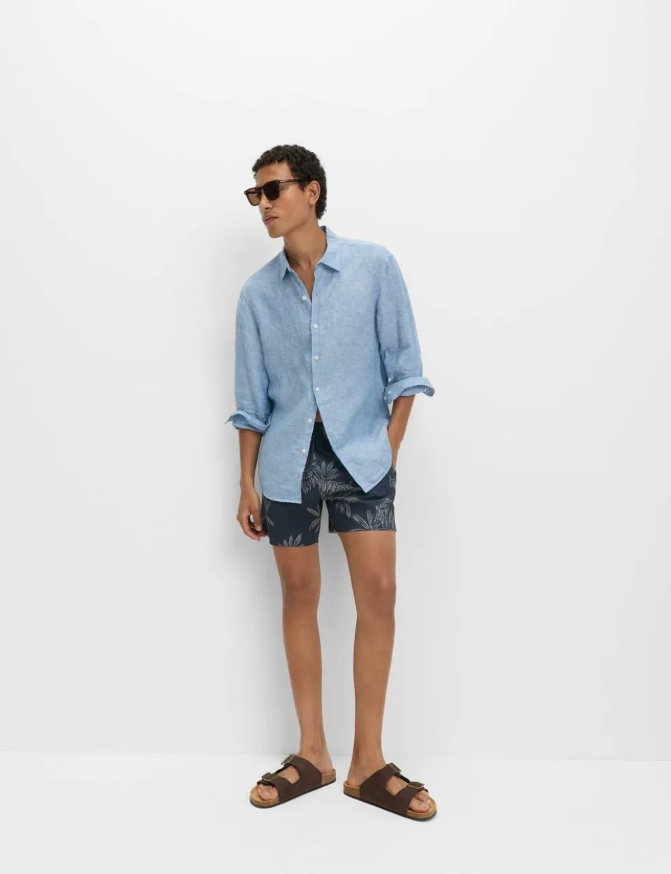 Quick Dry Printed Textured Swim Shorts