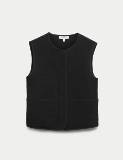 Quilted Collarless Gilet