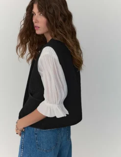 Quilted Collarless Gilet
