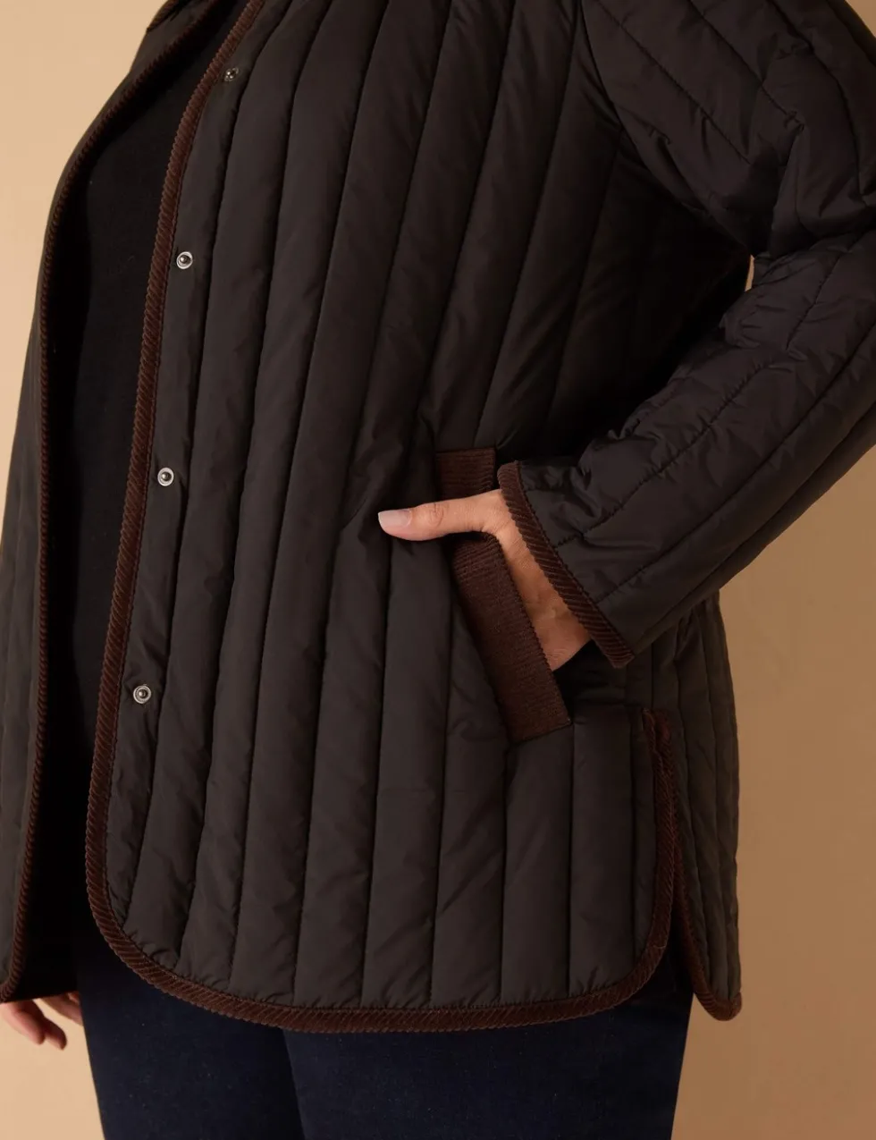 Quilted Detachable Collar Short Jacket
