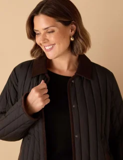 Quilted Detachable Collar Short Jacket