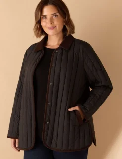 Quilted Detachable Collar Short Jacket