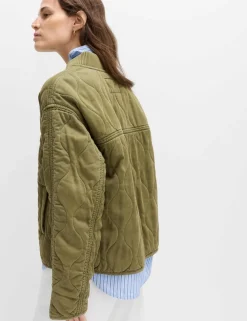 Quilted Waisted Bomber Jacket