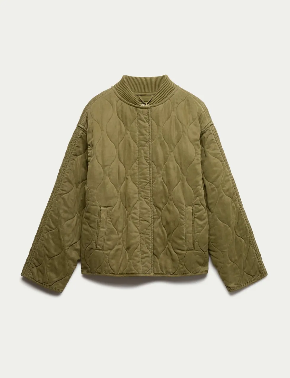 Quilted Waisted Bomber Jacket
