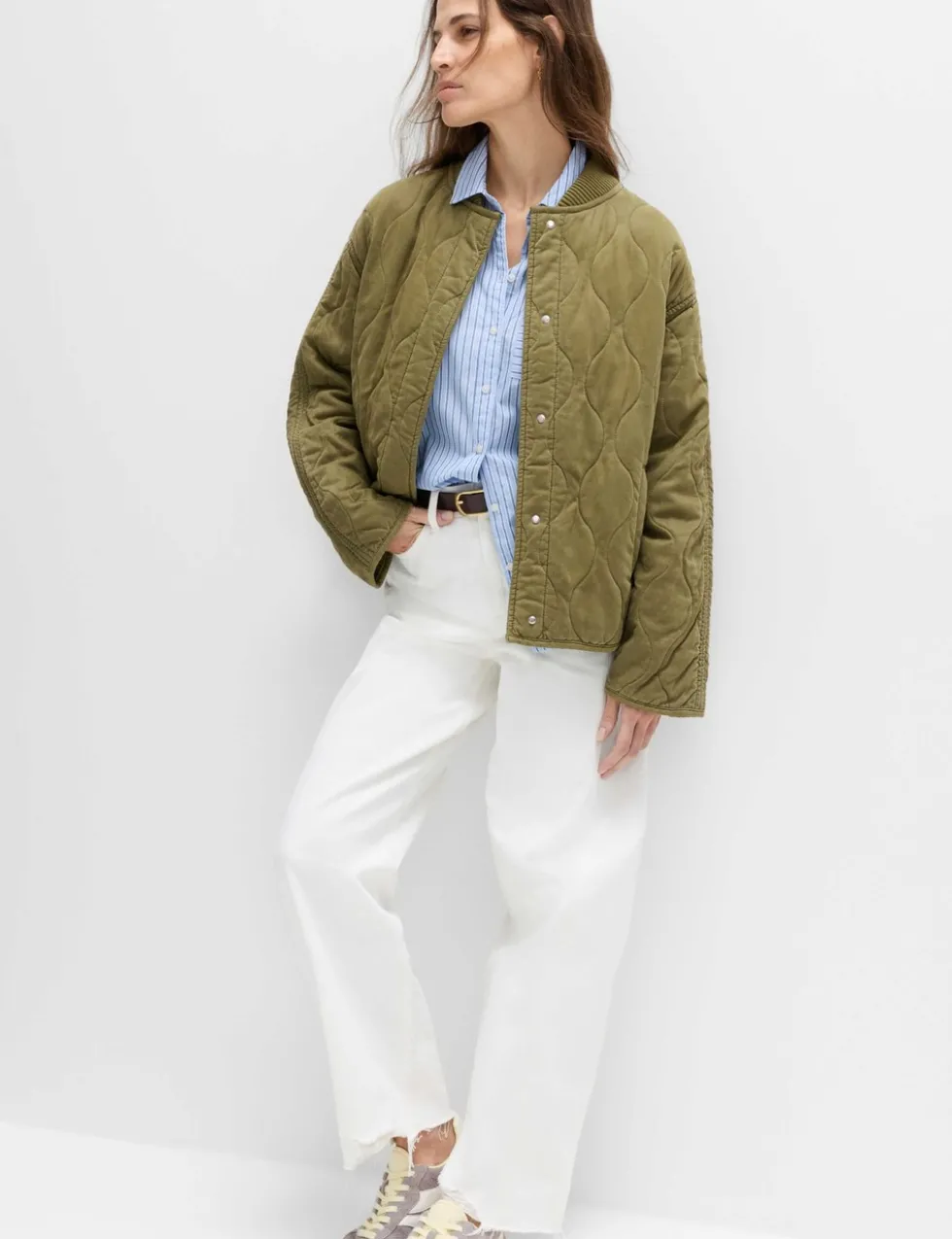 Quilted Waisted Bomber Jacket