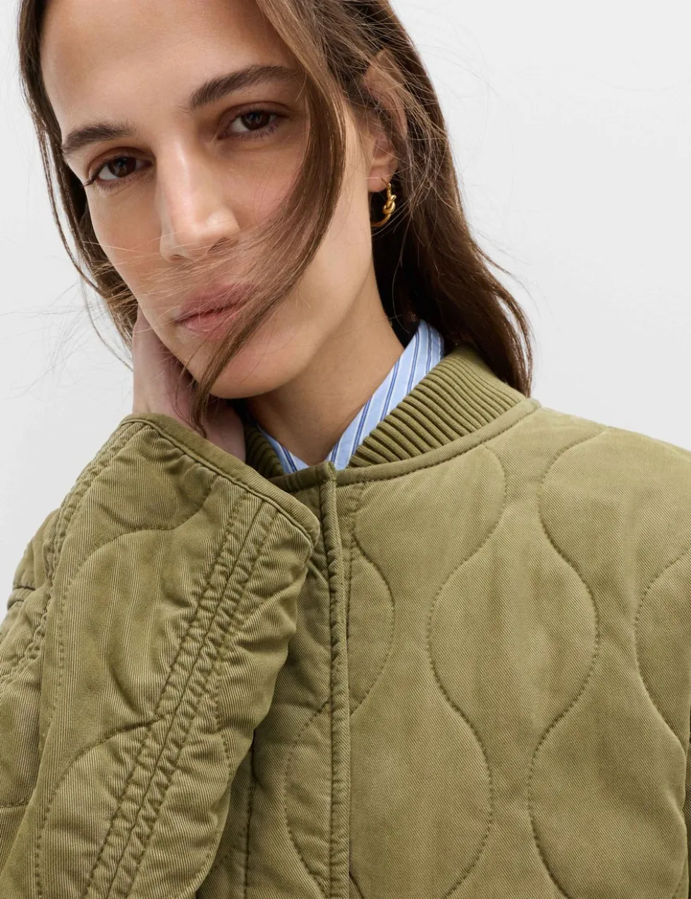 Quilted Waisted Bomber Jacket