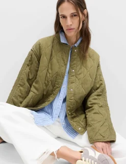 Quilted Waisted Bomber Jacket