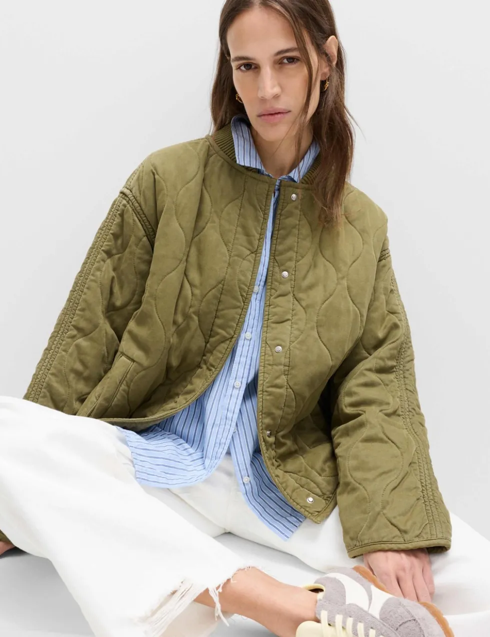 Quilted Waisted Bomber Jacket