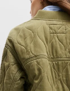 Quilted Waisted Bomber Jacket