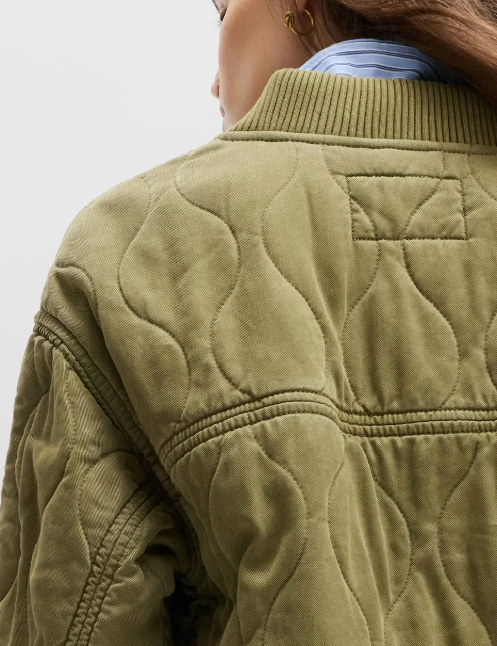Quilted Waisted Bomber Jacket