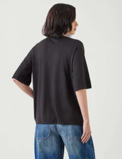 Reece Cotton Rich Crew Neck Drapey T-Shirt