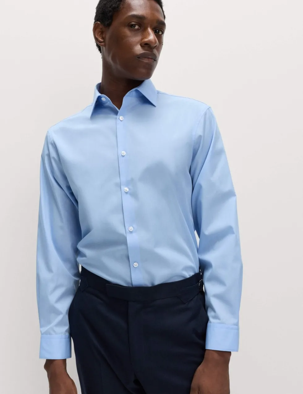 Regular Fit 2 Inch Shorter Cotton Blend Shirt