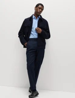 Regular Fit 2 Inch Shorter Cotton Blend Shirt