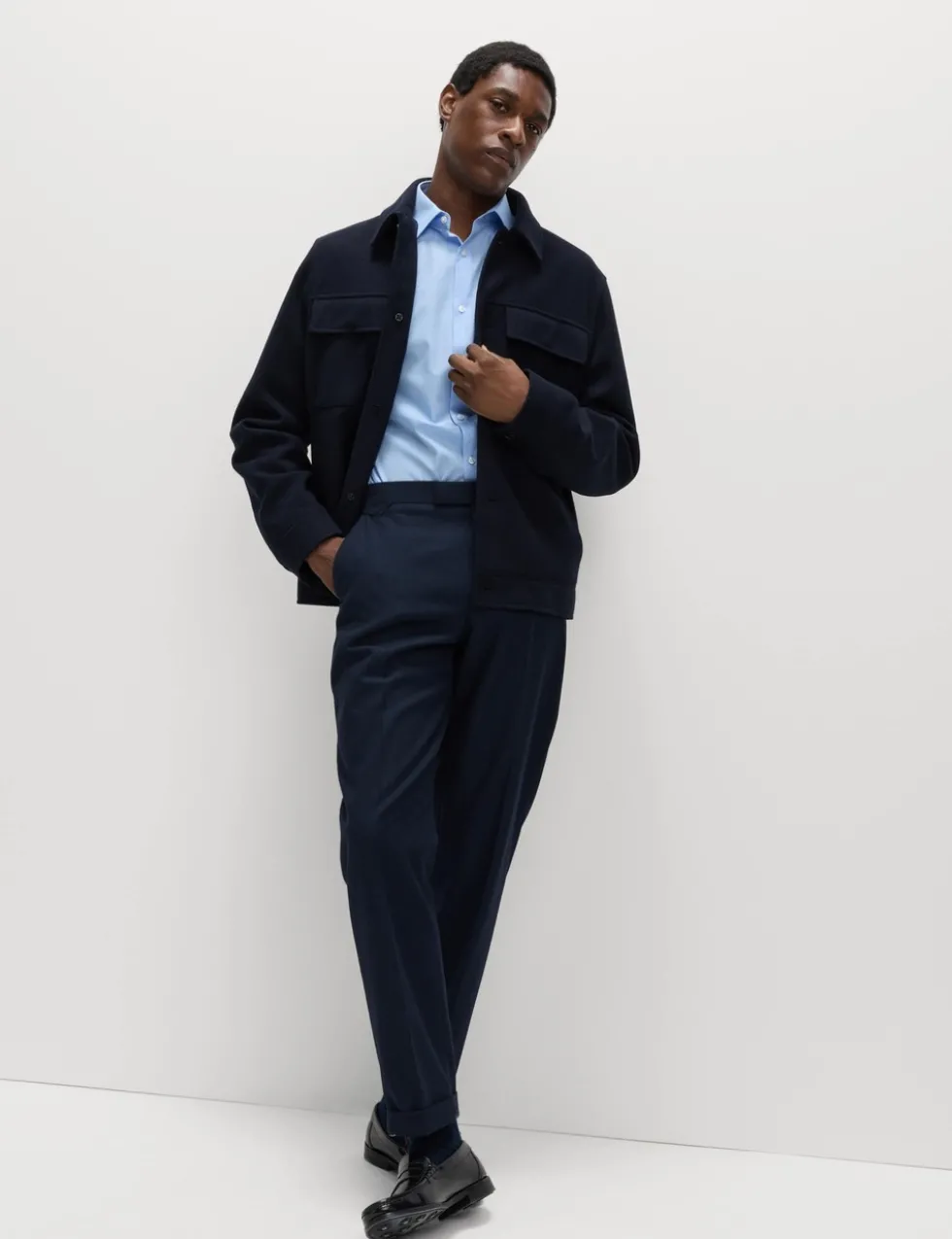 Regular Fit 2 Inch Shorter Cotton Blend Shirt