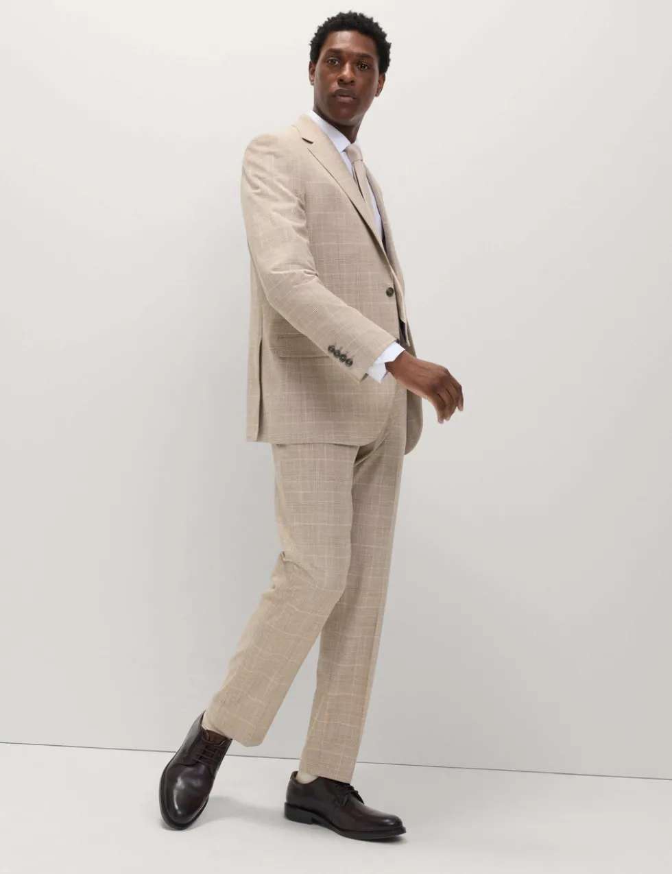 Regular Fit Check Suit Trousers