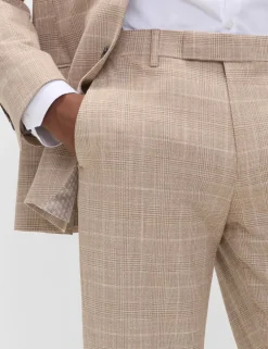 Regular Fit Check Suit Trousers