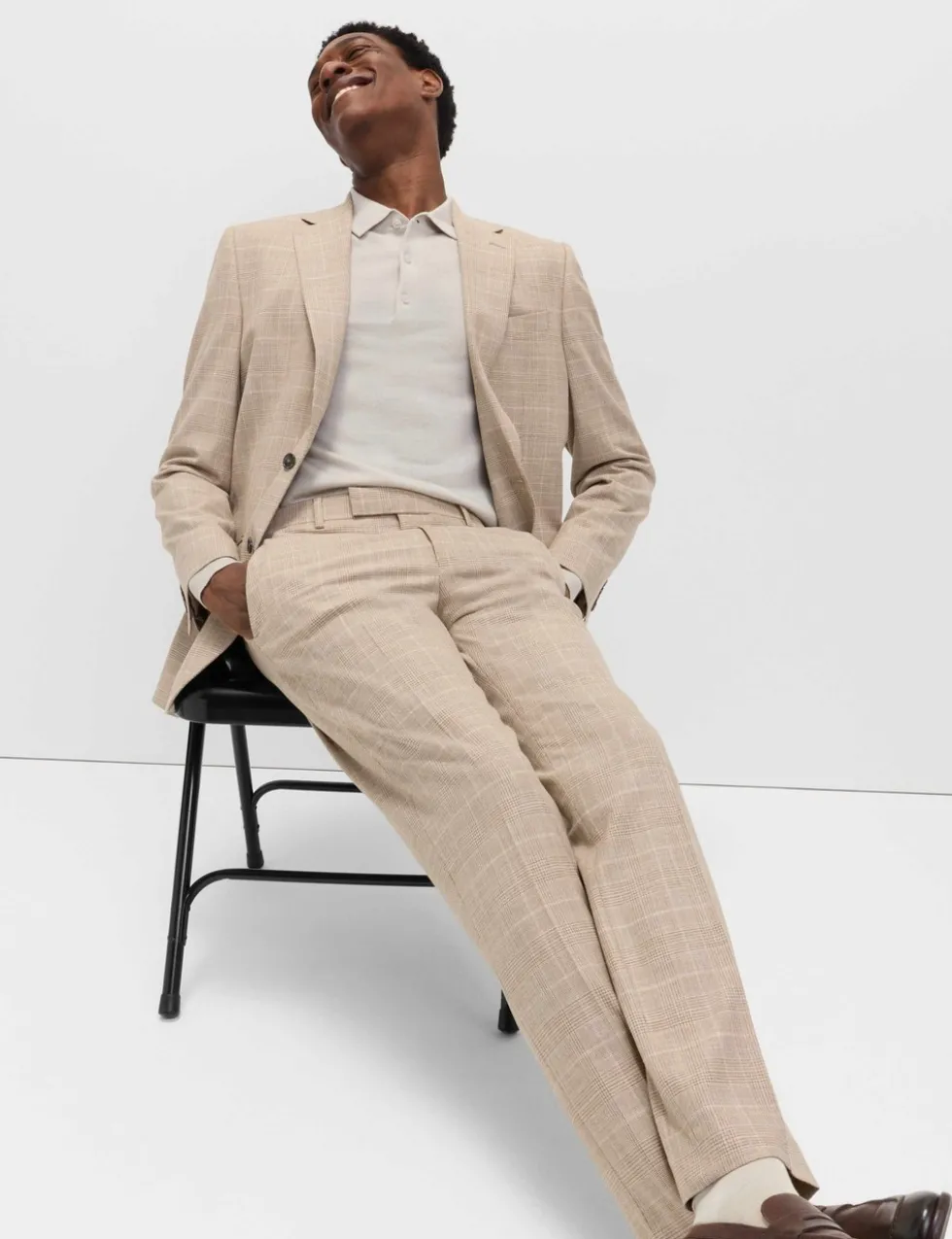 Regular Fit Check Suit Trousers