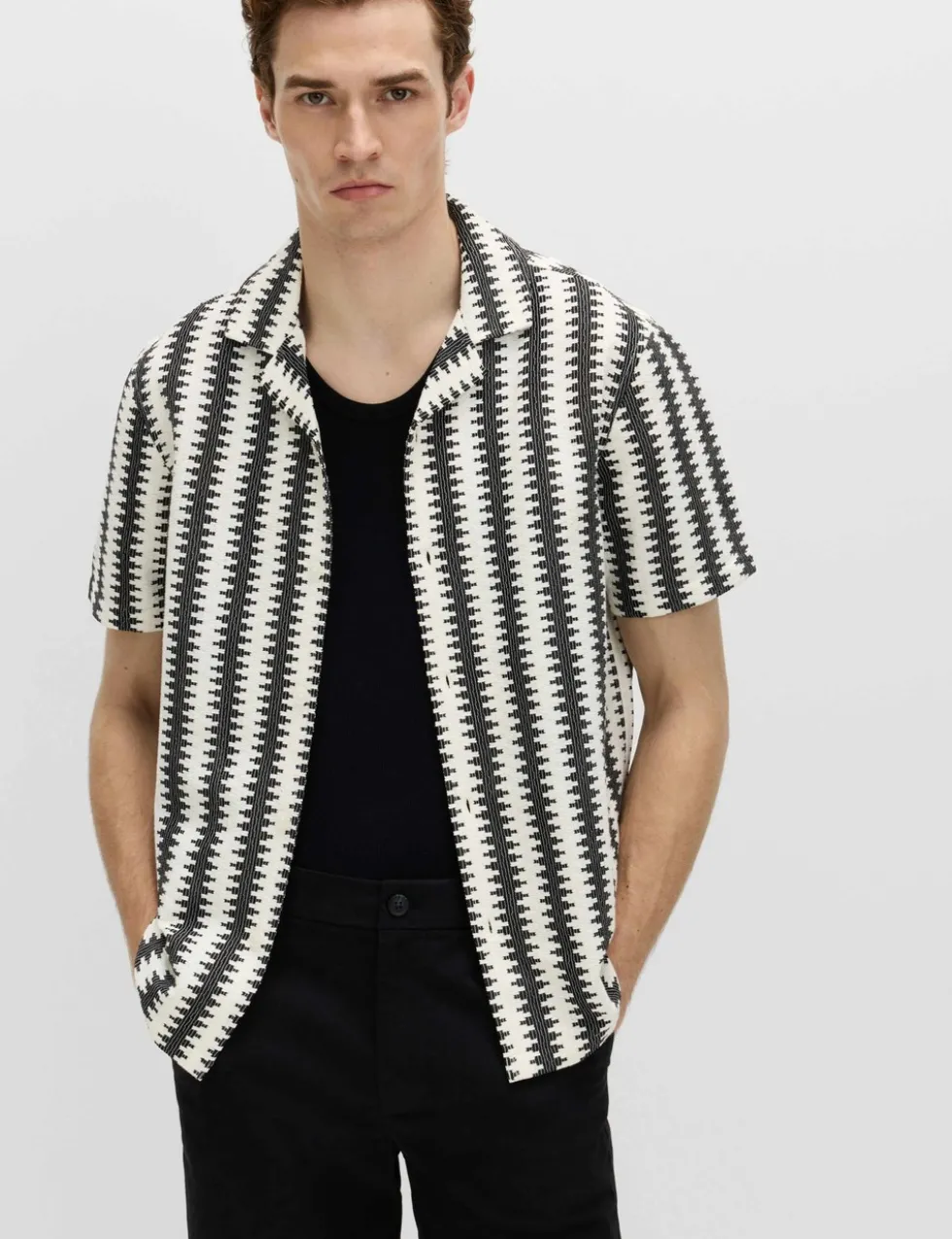 Regular Fit Cotton Blend Short Sleeve Shirt