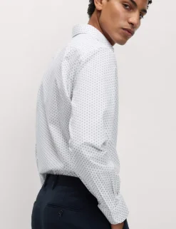 Regular Fit Cotton Blend Printed Shirt