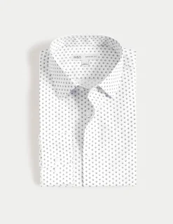 Regular Fit Cotton Blend Printed Shirt