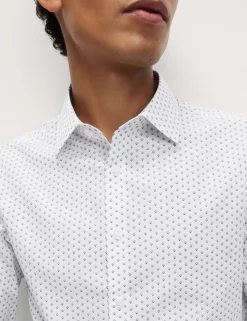 Regular Fit Cotton Blend Printed Shirt