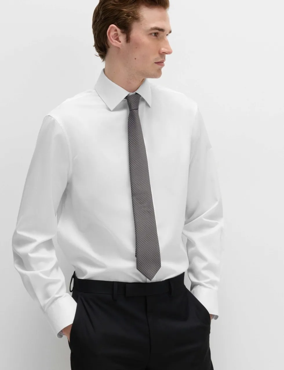 Regular Fit Cotton Blend Shirt & Tie Set