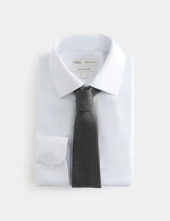 Regular Fit Cotton Blend Shirt & Tie Set