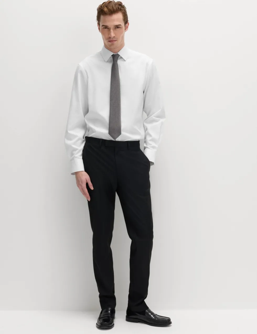 Regular Fit Cotton Blend Shirt & Tie Set
