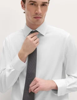 Regular Fit Cotton Blend Shirt & Tie Set