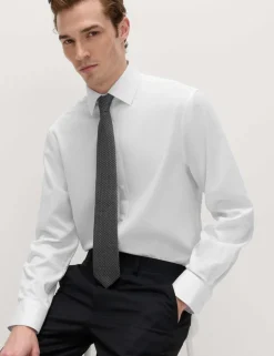 Regular Fit Cotton Blend Shirt & Tie Set