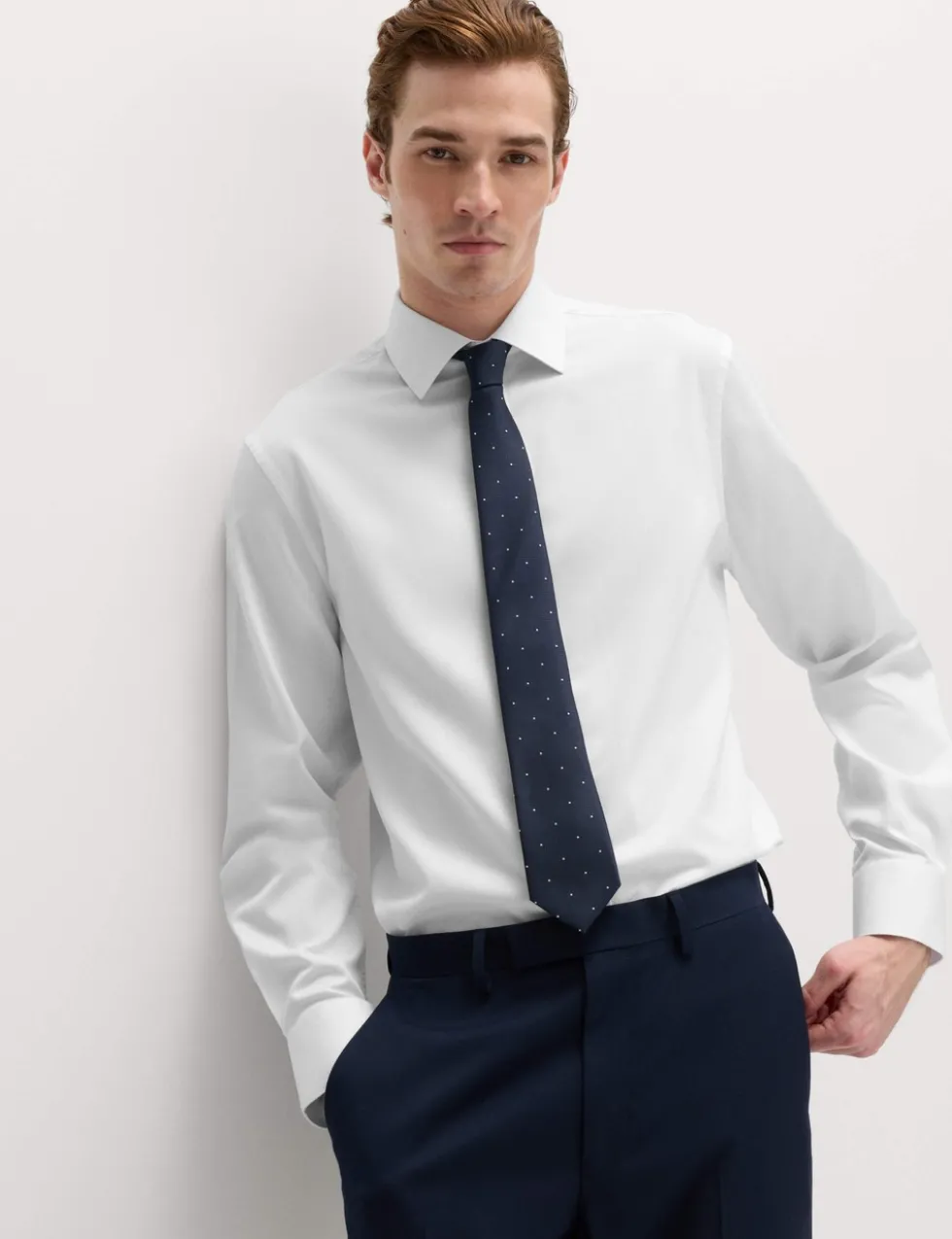 Regular Fit Cotton Blend Shirt & Tie Set