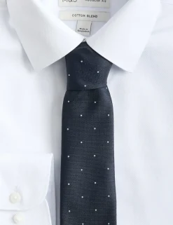 Regular Fit Cotton Blend Shirt & Tie Set