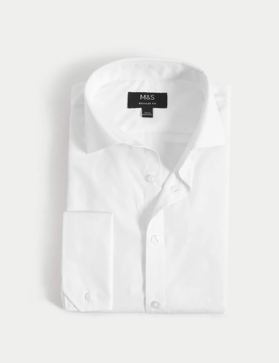 Regular Fit Cotton Blend Double Cuff Shirt