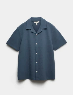 Regular Fit Cotton Blend Textured Shirt
